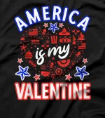 America is my Valentine proud Americans USA T-Shirt